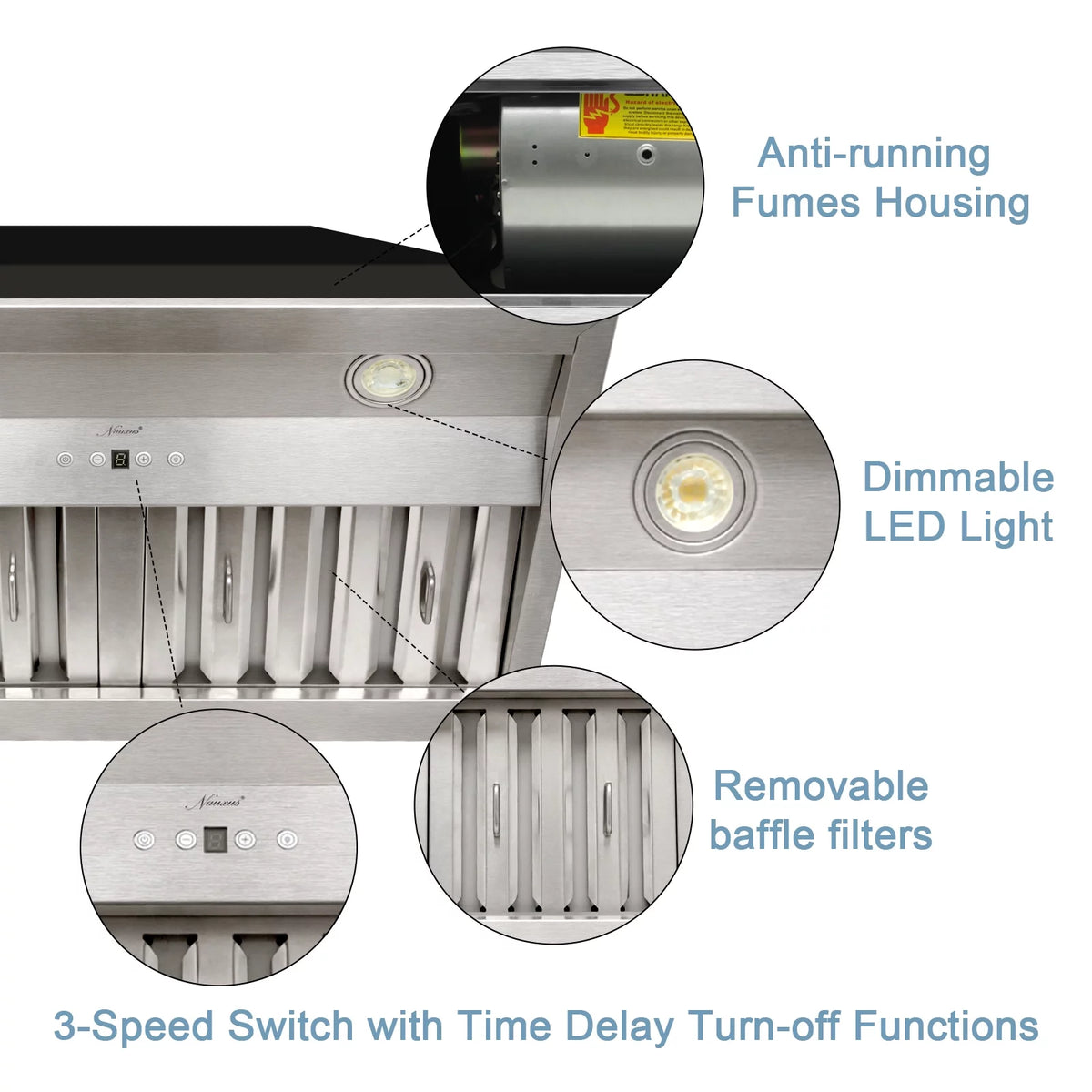 30 Inch Stainless Steel Ducted Insert Range Hood E424