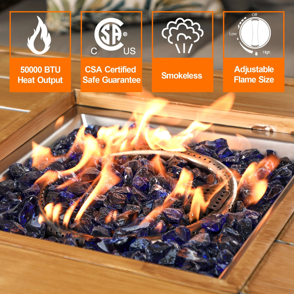 46" Outdoor Rectangular Gas Fire Pit Table O6234