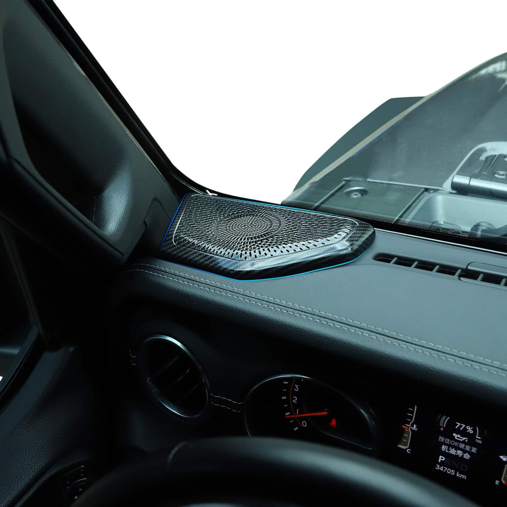 Carbon Fiber ABS A Pillar Speaker Decoration Cover Trim Stickers I60724