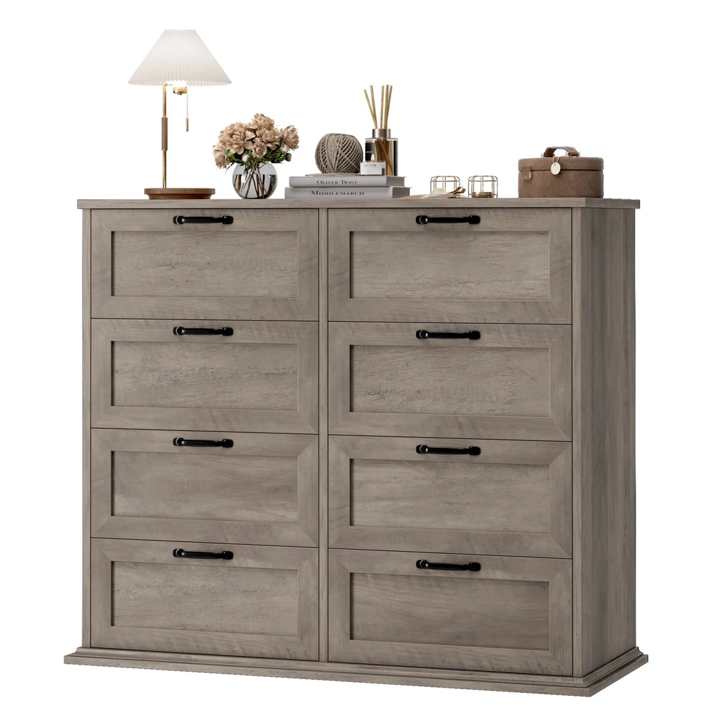 White 8 Drawer Wood Dresser X6054