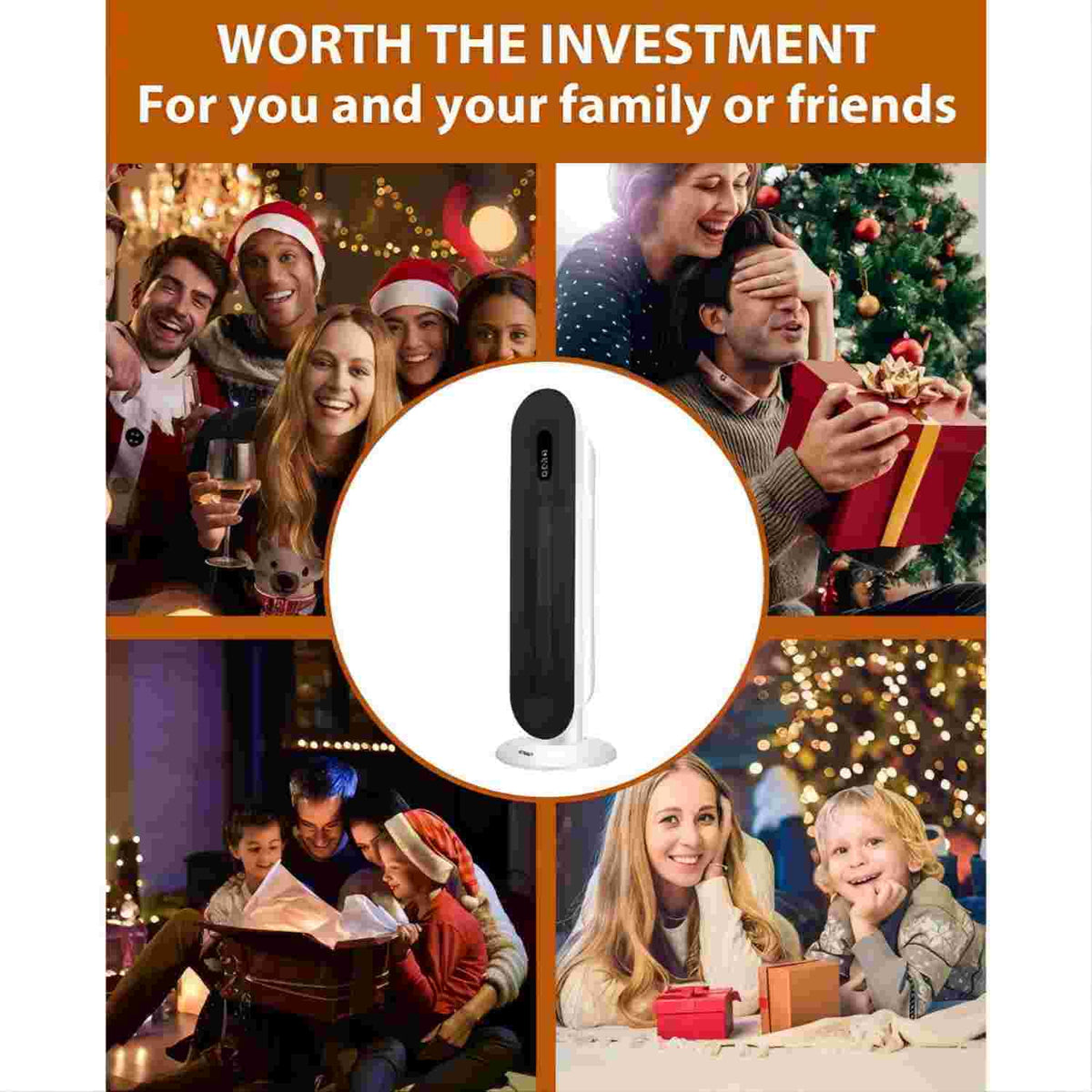 1500W White Electric Ceramic Tower Space Heater L54087