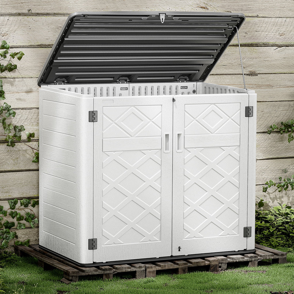White Resin Outdoor Storage Shed, 38 Cu.ft B299933