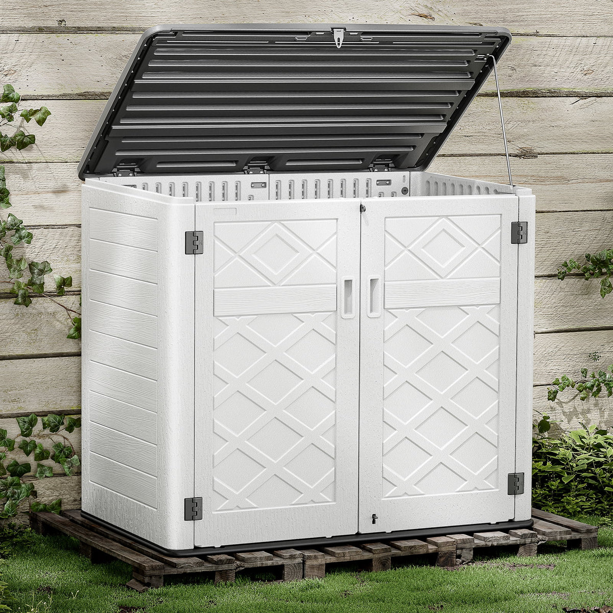 White Resin Outdoor Storage Shed, 38 Cu.ft B299933