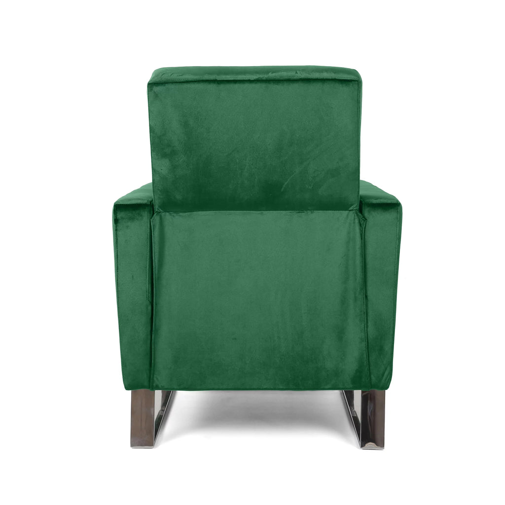 Green Velvet Push Back Recliner R60957