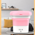 Pink Portable Mini Folding Washing Machine with Dryer Bucket F688842