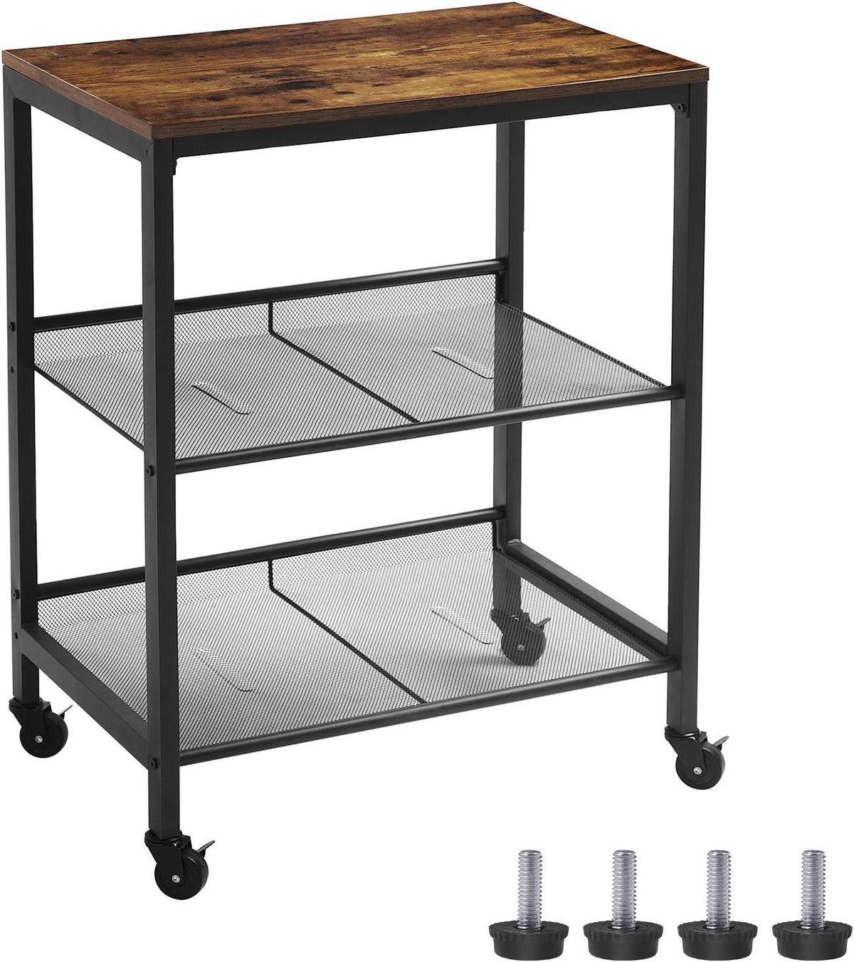 Rolling Cart, 3-Tier Utility Cart with Brakes W75343