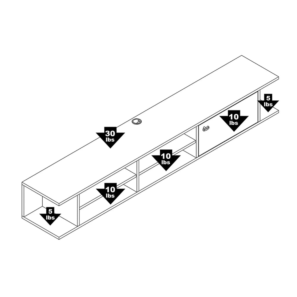 Wall Mounted Media Console with Door F991212