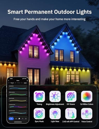 Permanent Outdoor Lights with DIY Colors J47401
