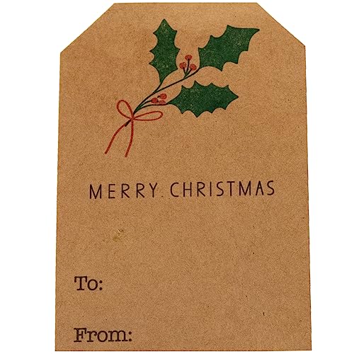 Kraft Holiday Gift Tag Stickers 2 x 3 Inch 25 Labels B845