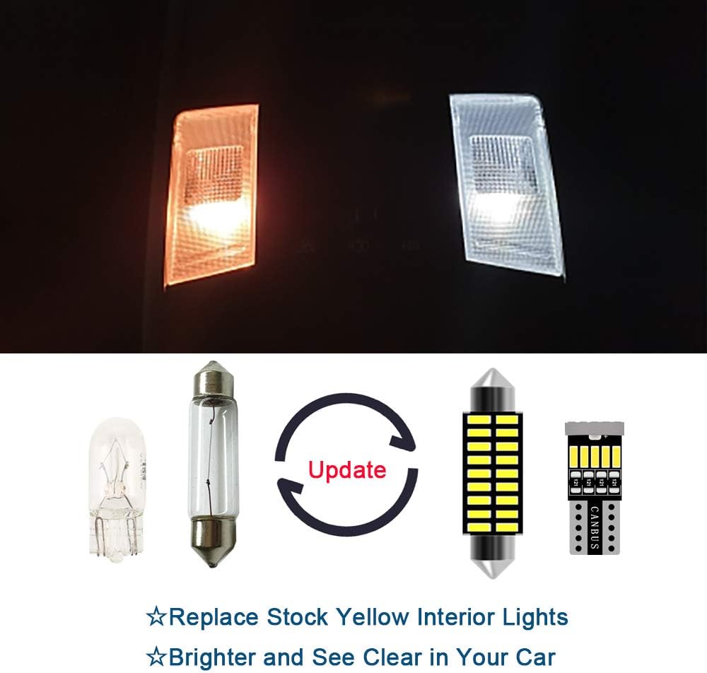 9pcs Ultra Bright White LED Replacement Bulbs for Dodge Ram 1500 2500 3500 E523