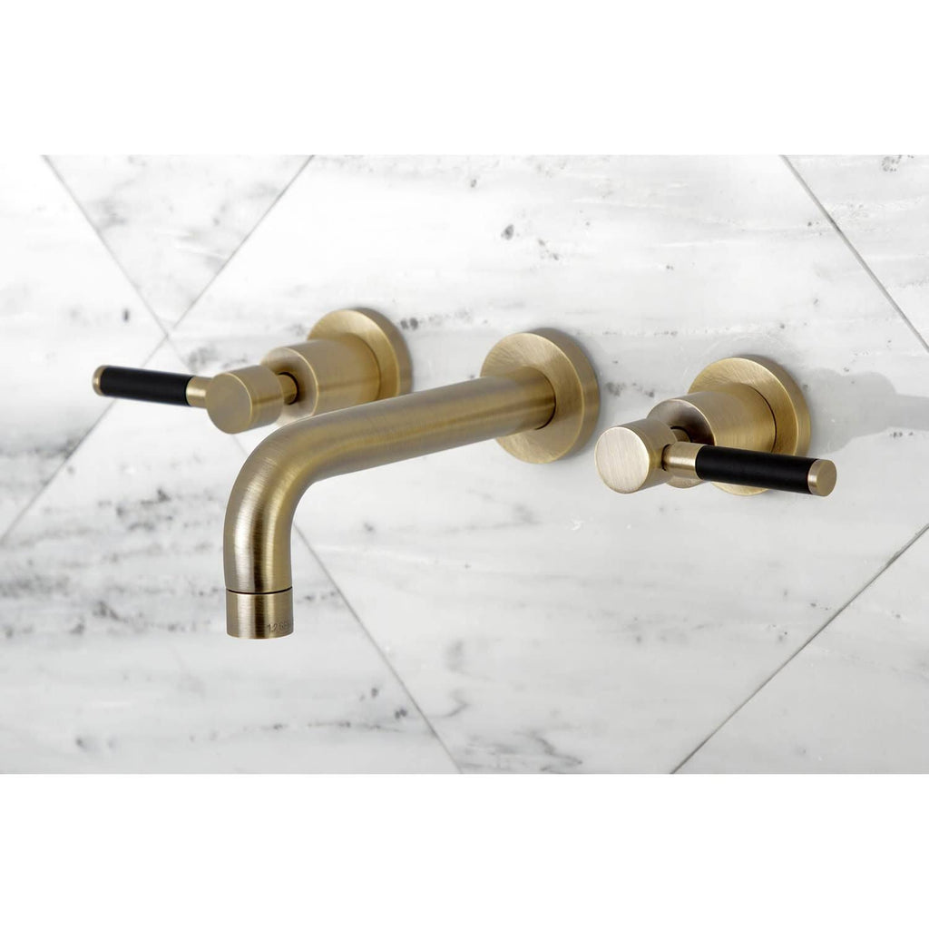 2-Handle Wall Mount Bathroom Faucet, Polished Nickel S2849