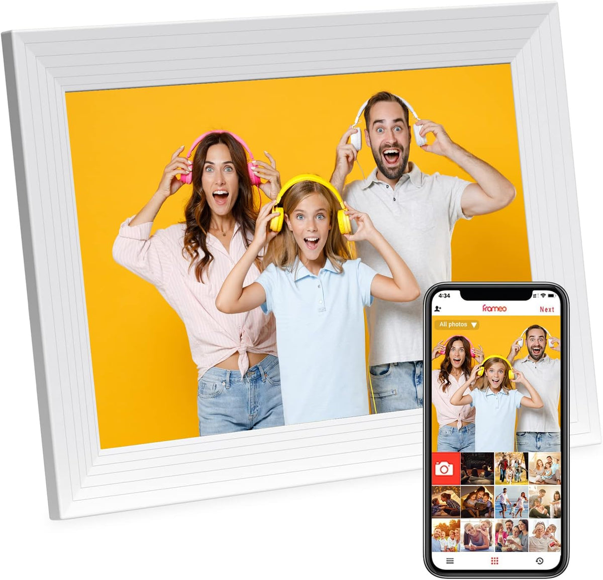 Black 8 Inch WiFi Digital Photo Frame Pack of 2 Y467