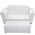 Black/White Kids Double Sofa with Ottoman U480