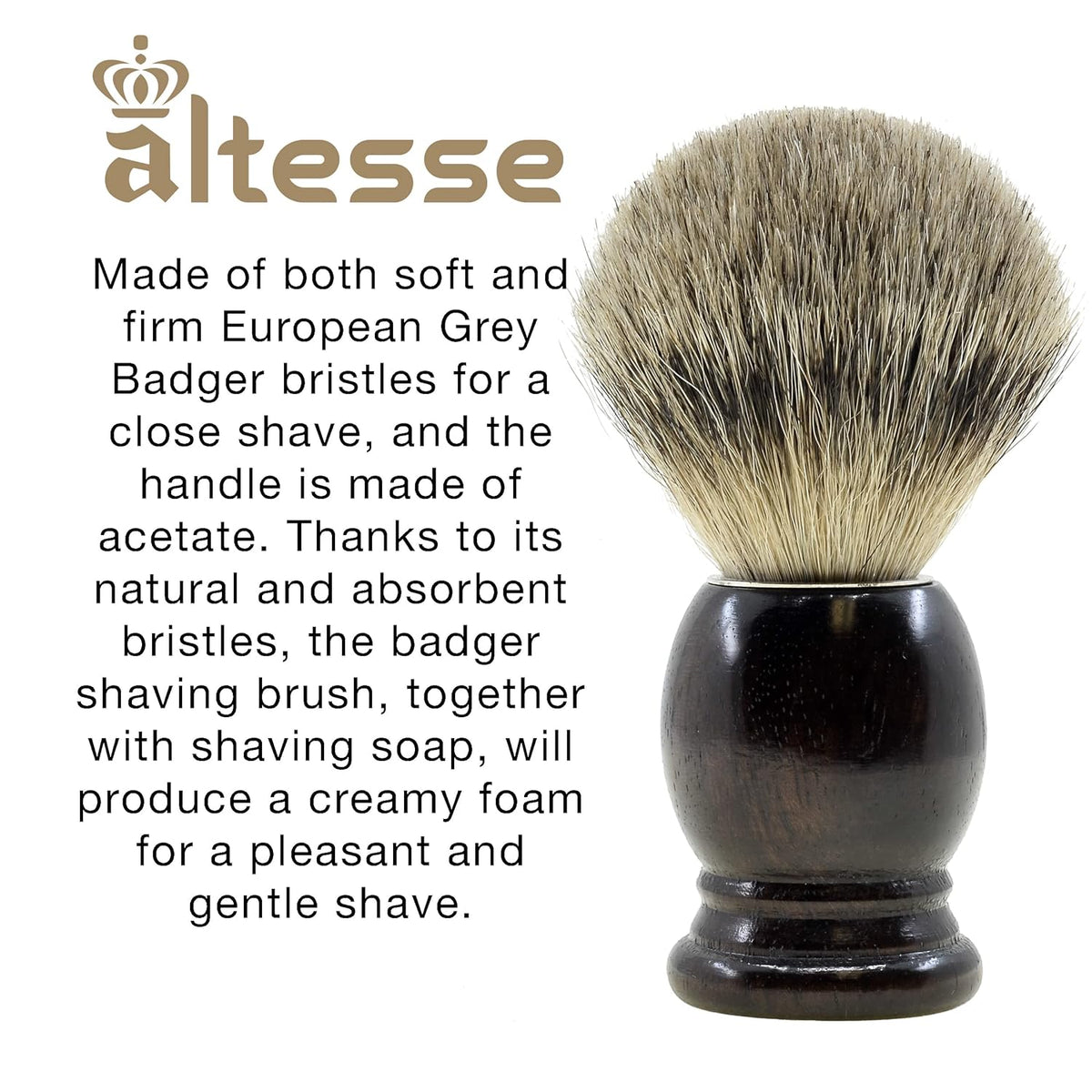 European Grey Badger Shaving Brush K755372