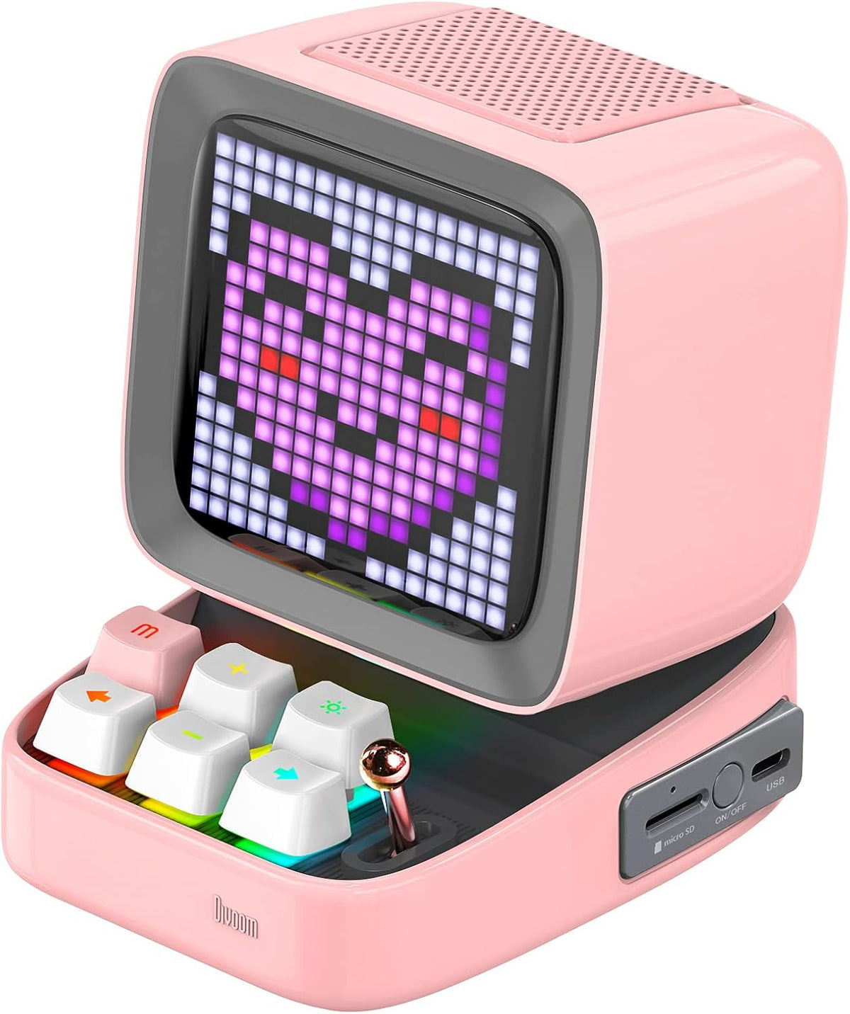 Blue Retro Pixel Art Bluetooth Speaker with 16X16 LED Screen D42734