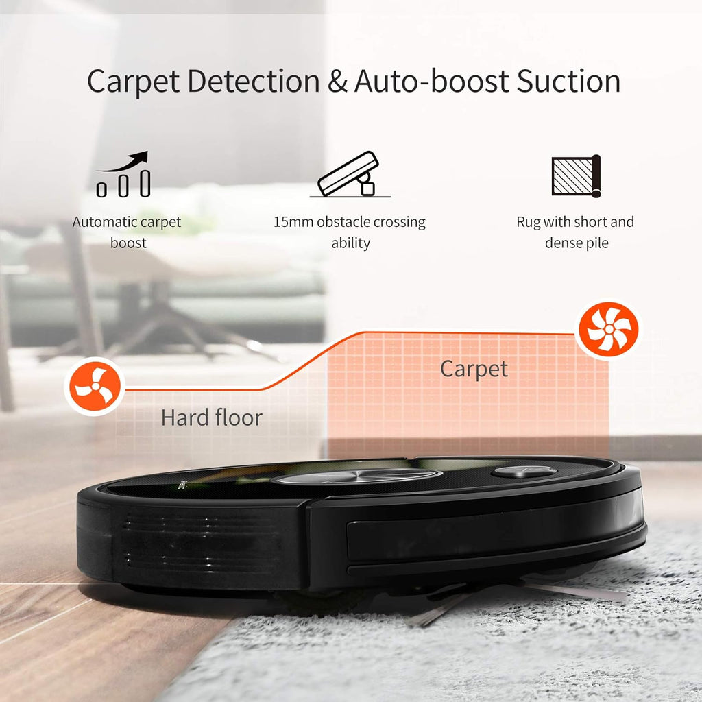 Robot Vacuum Cleaner and Mop, 2500Pa Suction, 150Mins Runtime E527