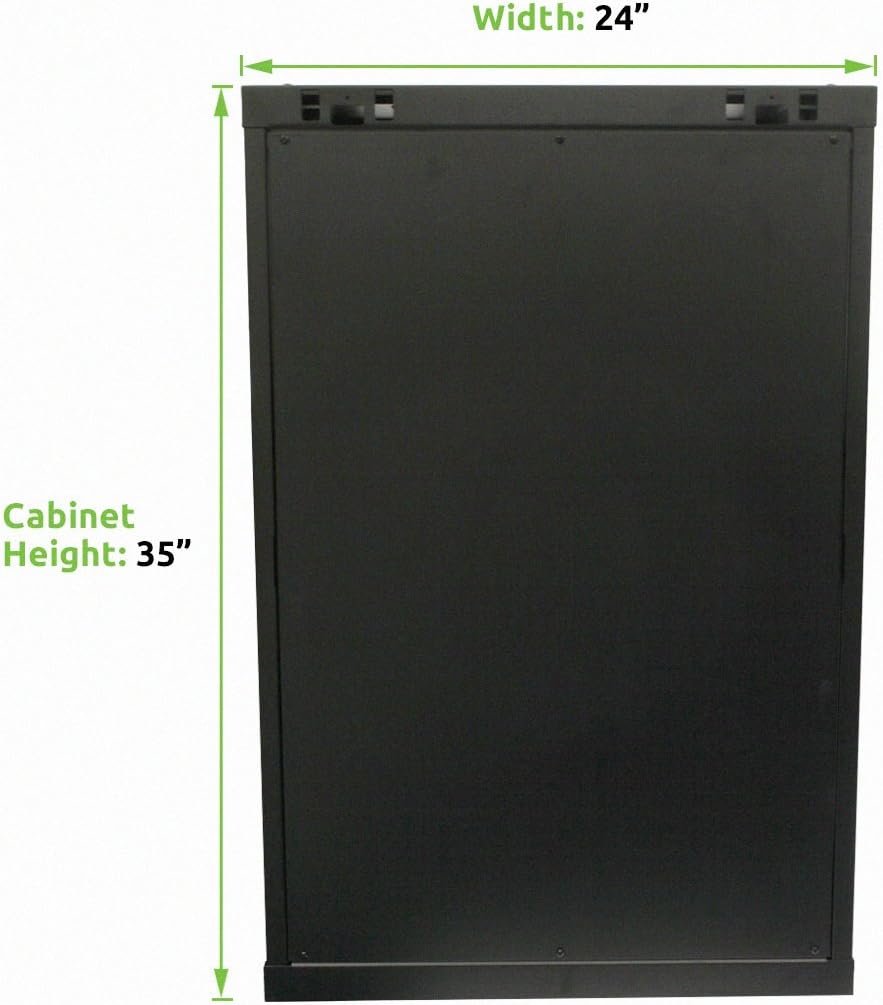 18U Wallmount Cabinet Enclosure 19-Inch Server Network Rack with Locking Glass Door Black N191