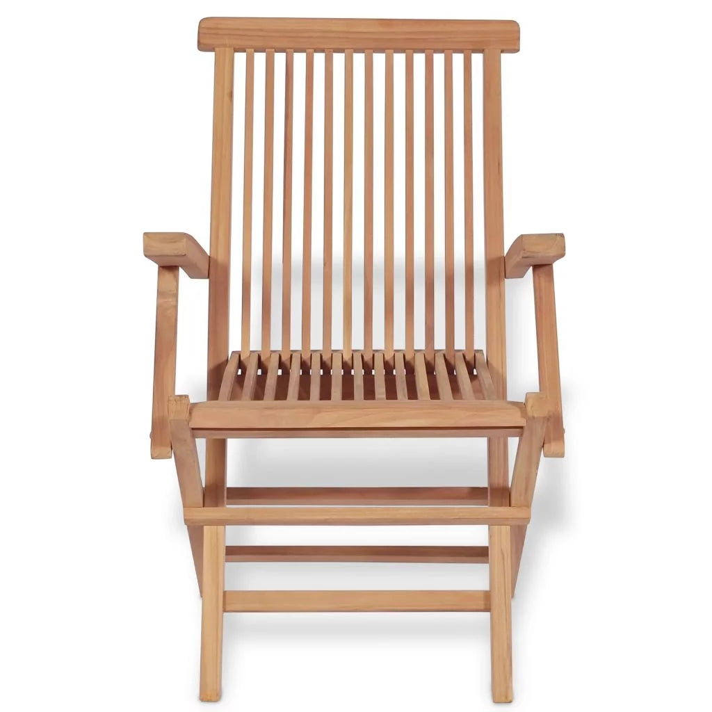 Set of 2 Teak Wood Folding Dining Chairs with Arm Rest X821