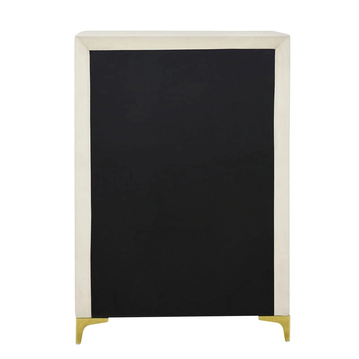Cream Velvet Upholstered 5-Drawer Chest T723861
