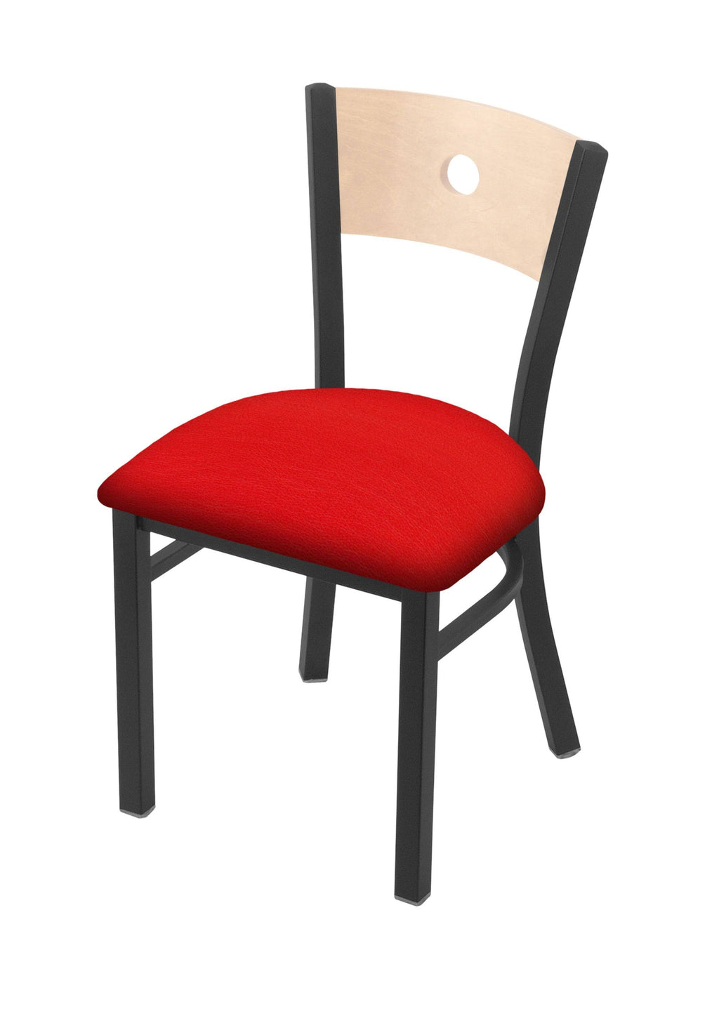 18x22 Chair with Pewter Finish, Natural BACK, and Canter Red Seat S757