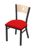 18x22 Chair with Pewter Finish, Natural BACK, and Canter Red Seat S757