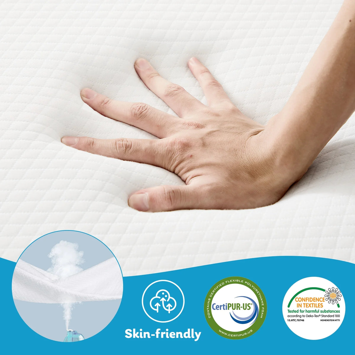 Queen Size 4 inch Tri-fold Memory Foam Mattress S29316