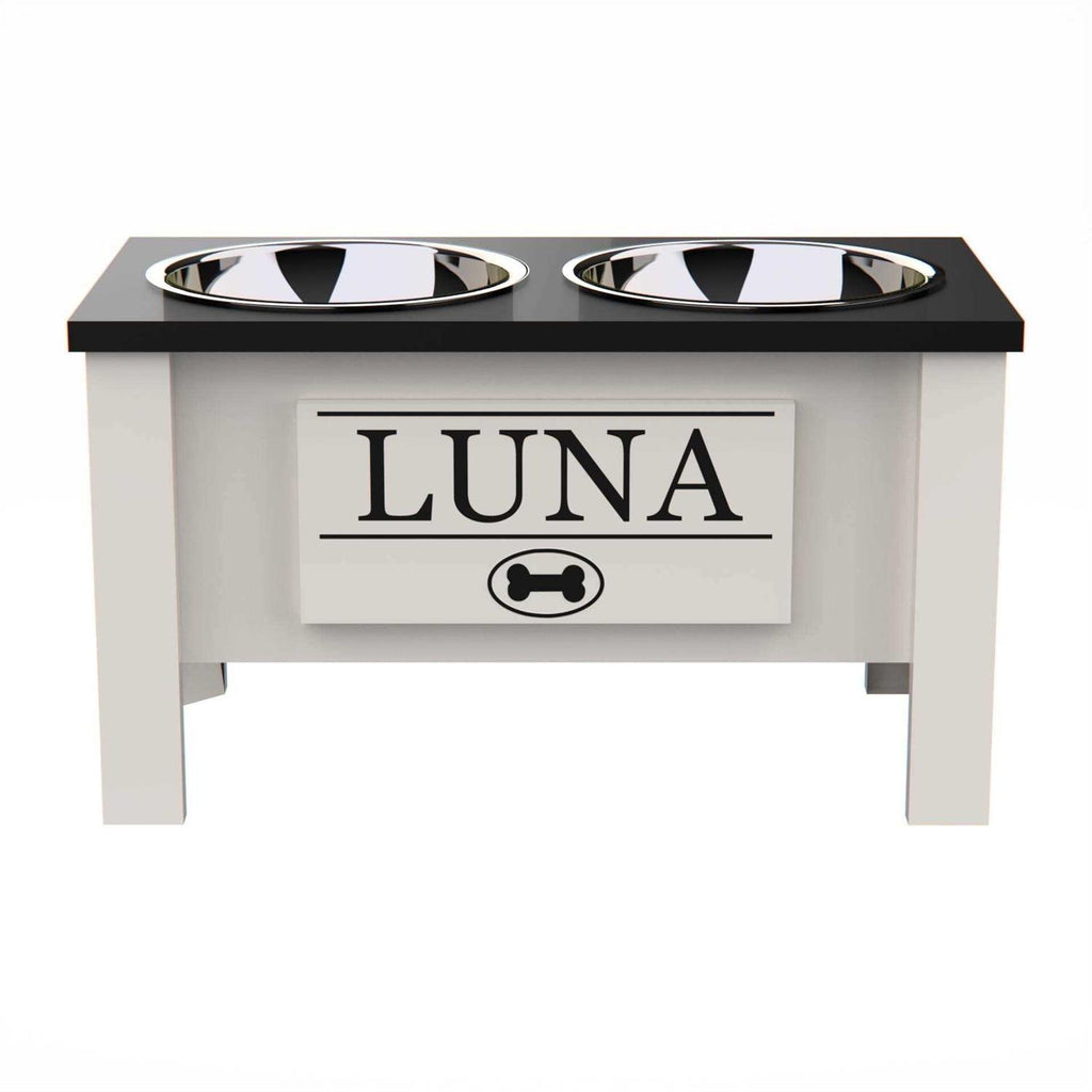 Personalized Elevated Dog Bowl Stand with Internal Storage J752477