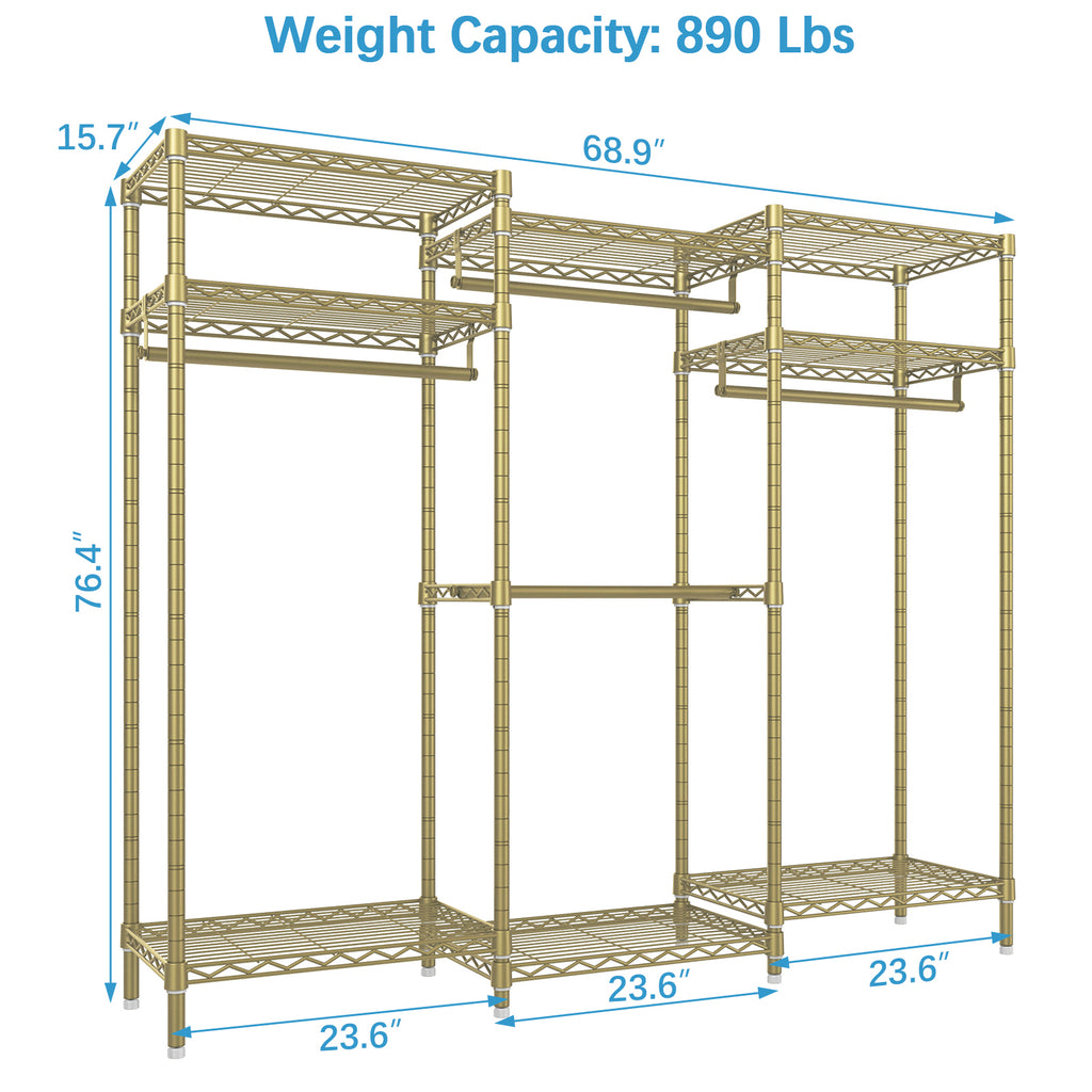 Gold Heavy Duty Garment Rack J12119