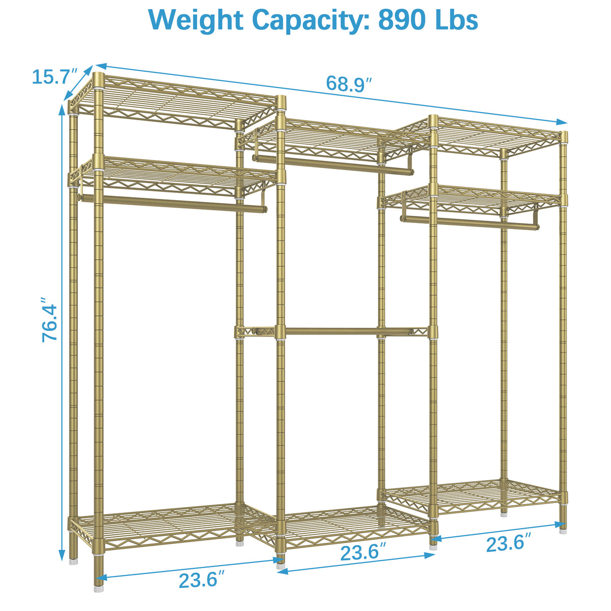 Gold Heavy Duty Garment Rack J12119