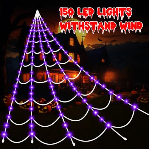 Purple & Orange Spiderweb Lights with 8 Lighting Modes X439