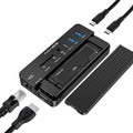10-in-1 USB-C Docking Station with M.2 NVME and SATA SSD Enclosure HDMI 100W PD Black I542