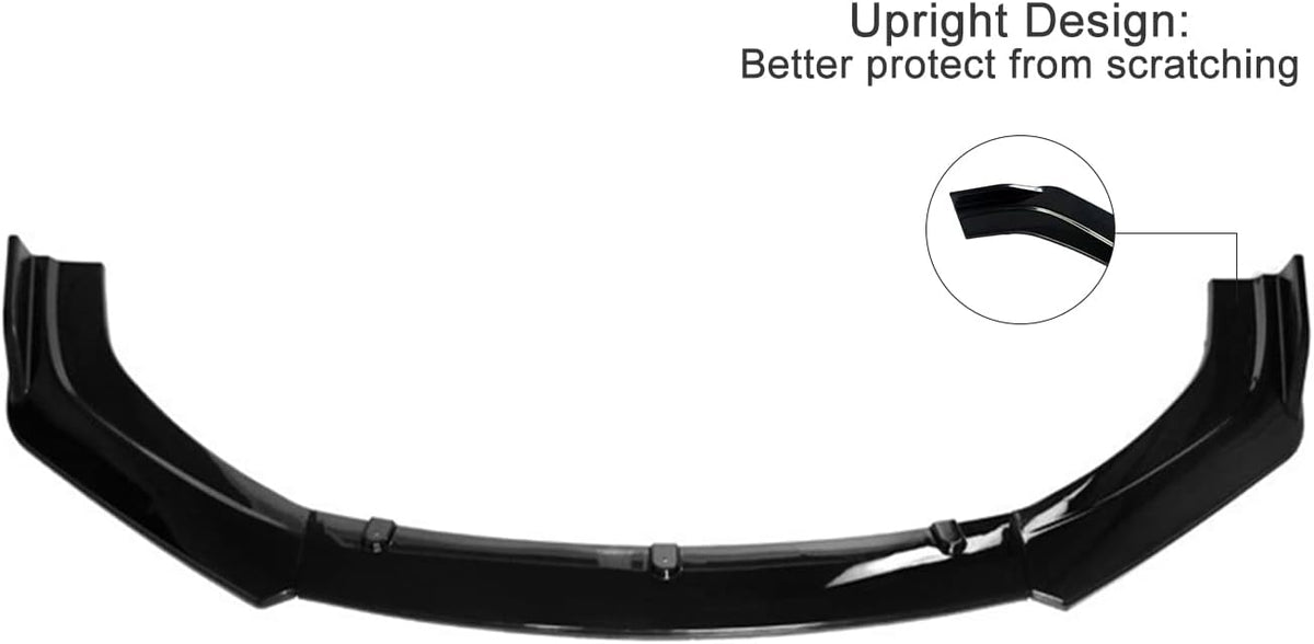 Gloss Black 3pcs/Set ABS Front Bumper Lip Splitter J4468