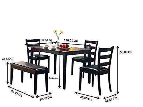 5-Piece Dining Set with Bench Cappuccino and Dark Brown N32655