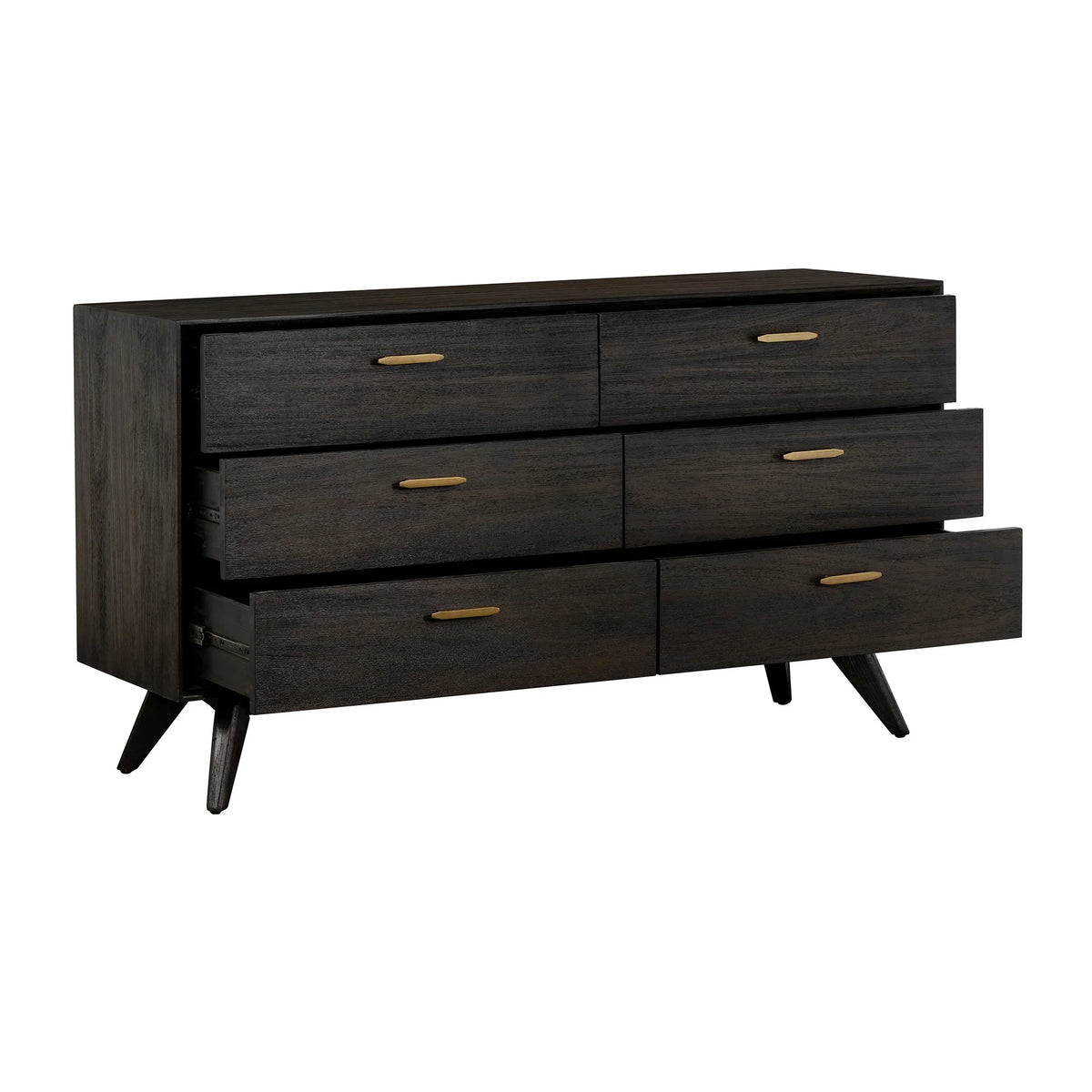 Brown Solid Wood Six Drawer Dresser G9154