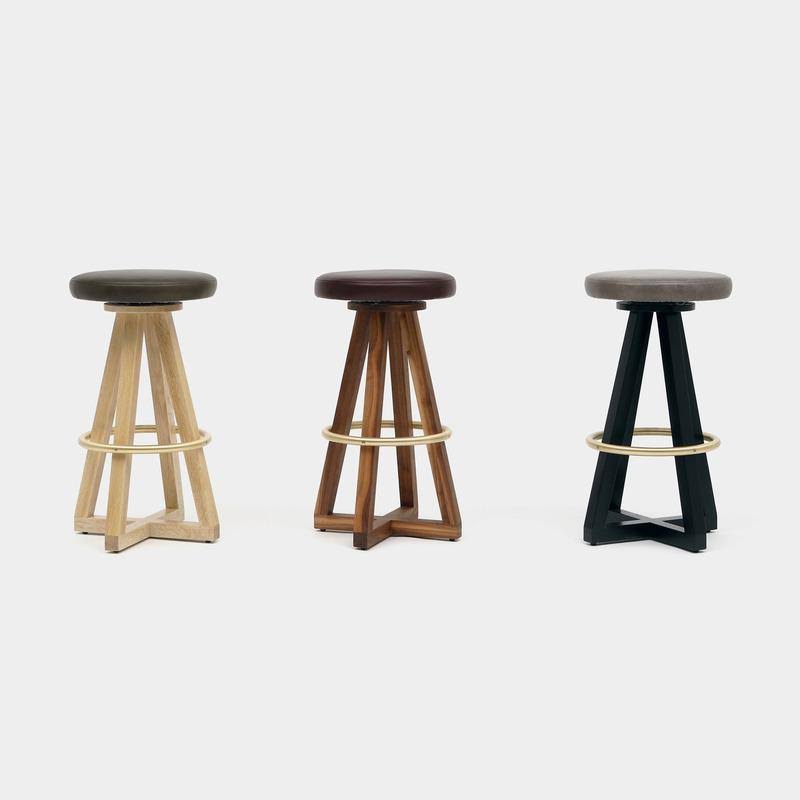 Black Oak Night Blackened Steel Stool S316841