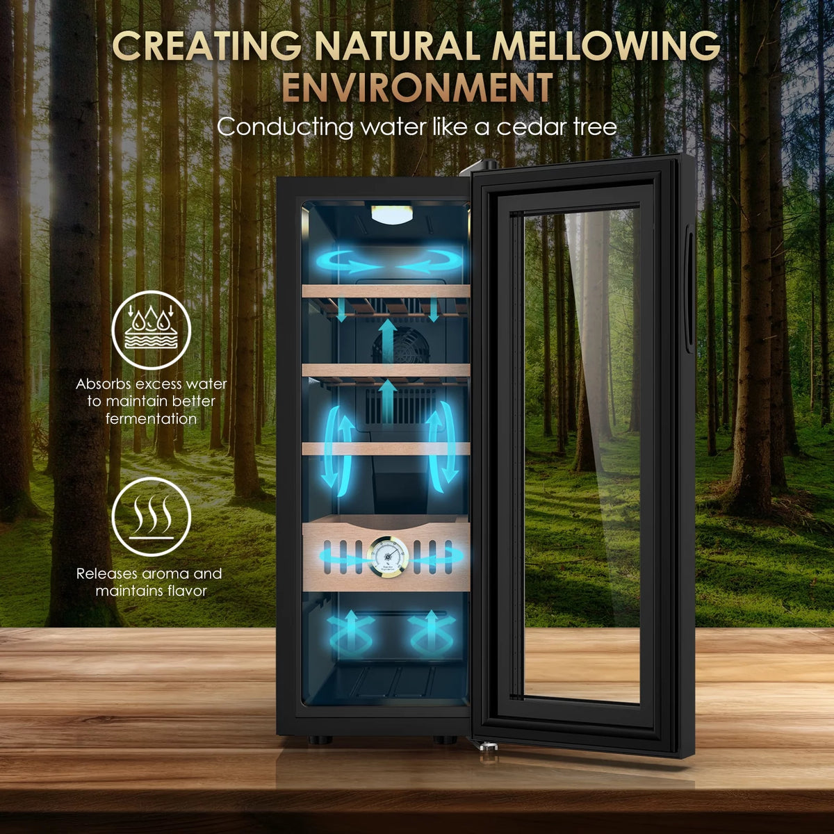 35L Electric Cigar Humidor Cabinet with Hygrometer L844742