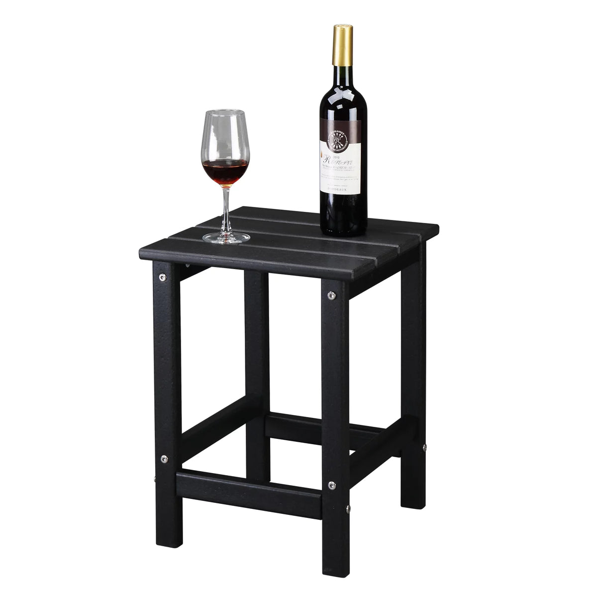 Black HDPE Weather Resistant Square Side Table U3533