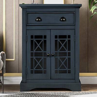 Antique Navy 2 Door Accent Cabinet H7578