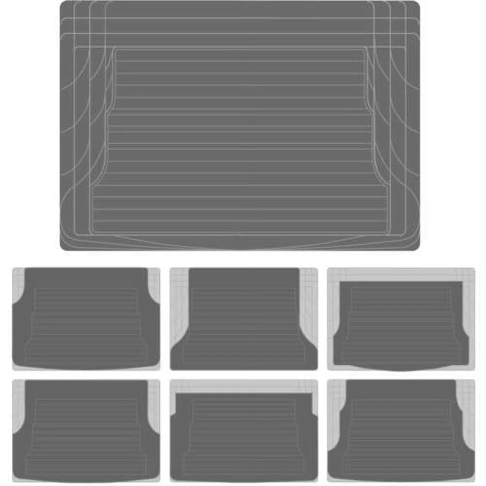 Black Beige Gray 4 Pieces Rubber Car Floor Mats with Trunk Cargo Mat Z938