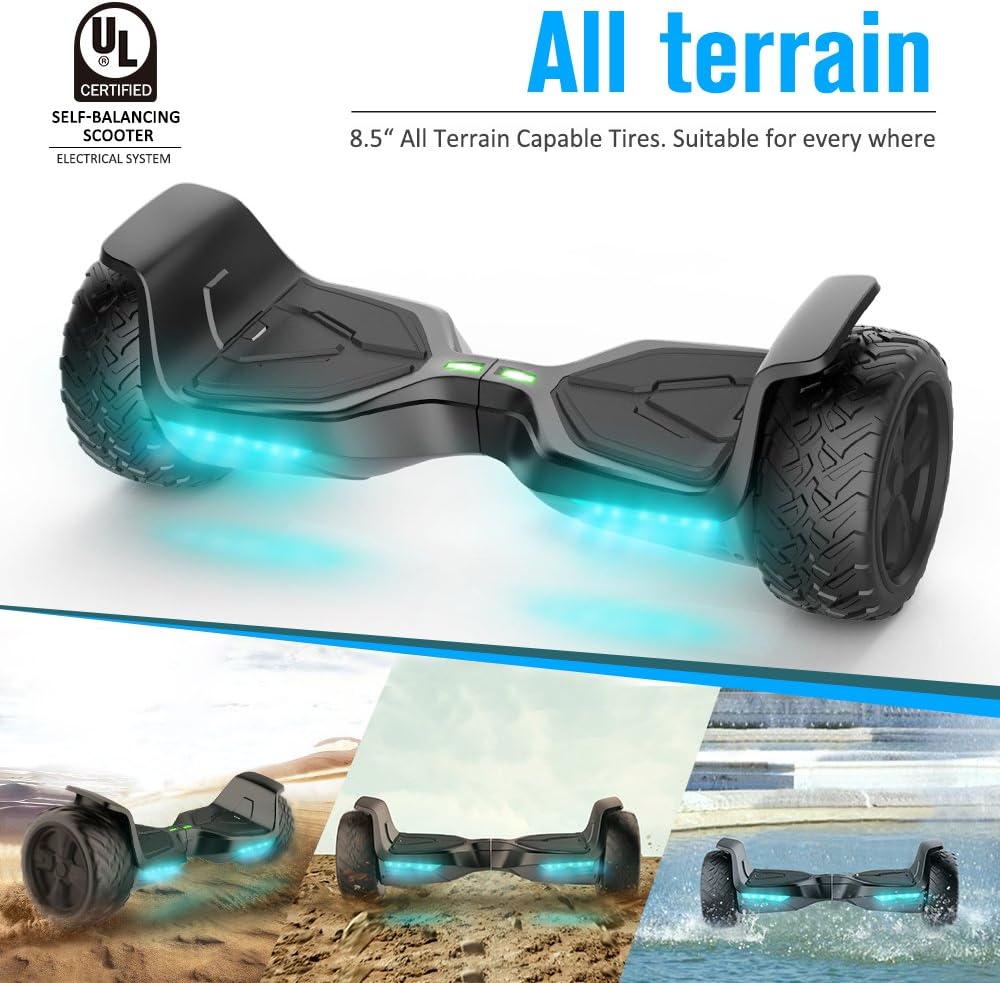 All Terrain Self-Balancing Scooter with Bluetooth Speaker and LED Lights C30264
