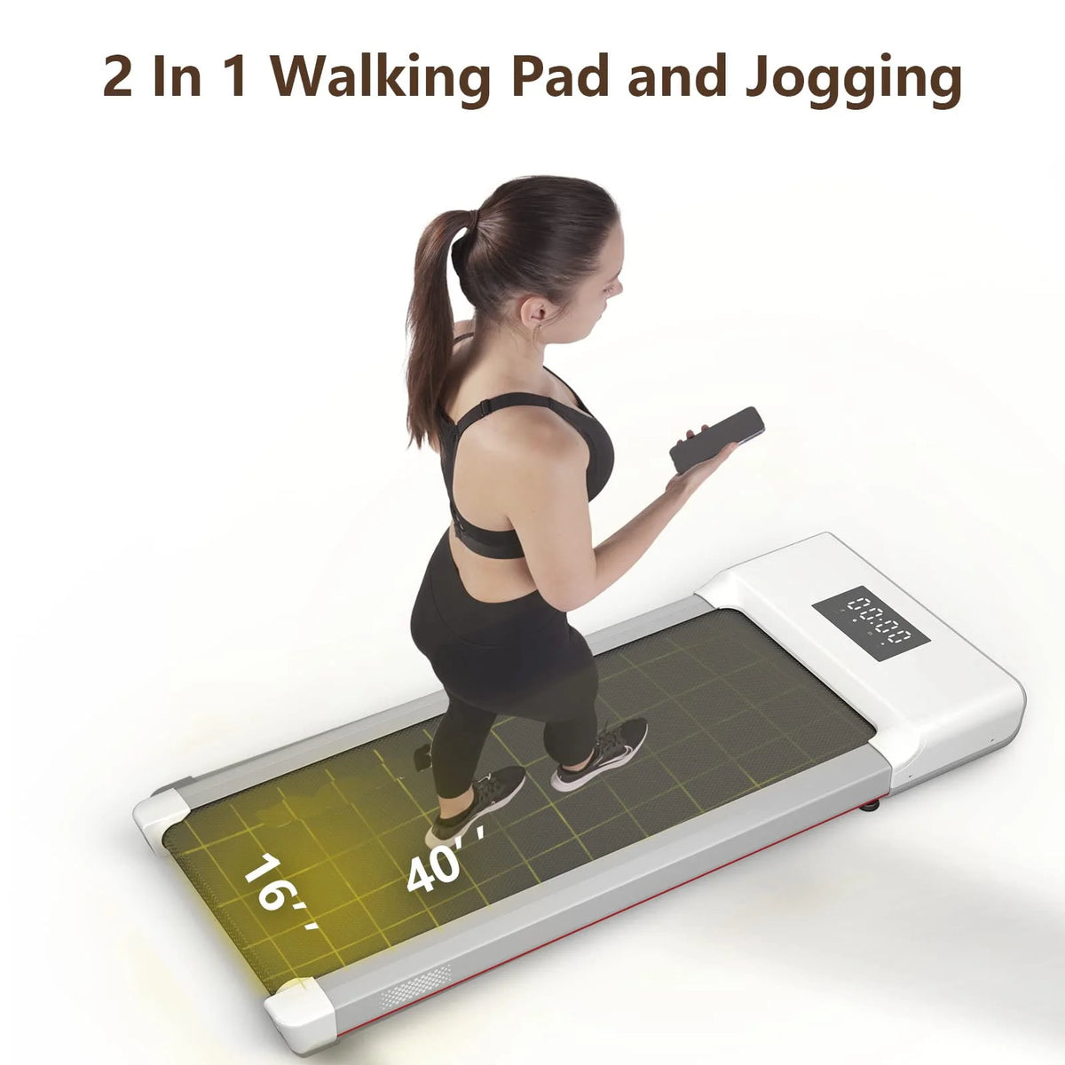 300lb 2.5HP Under Desk Treadmill with LED Display A1640