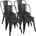 Black Metal Dining Chairs with PU Leather Seat M503231
