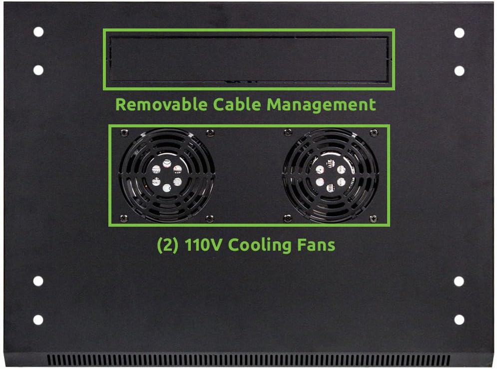 18U Wallmount Cabinet Enclosure 19-Inch Server Network Rack with Locking Glass Door Black N191