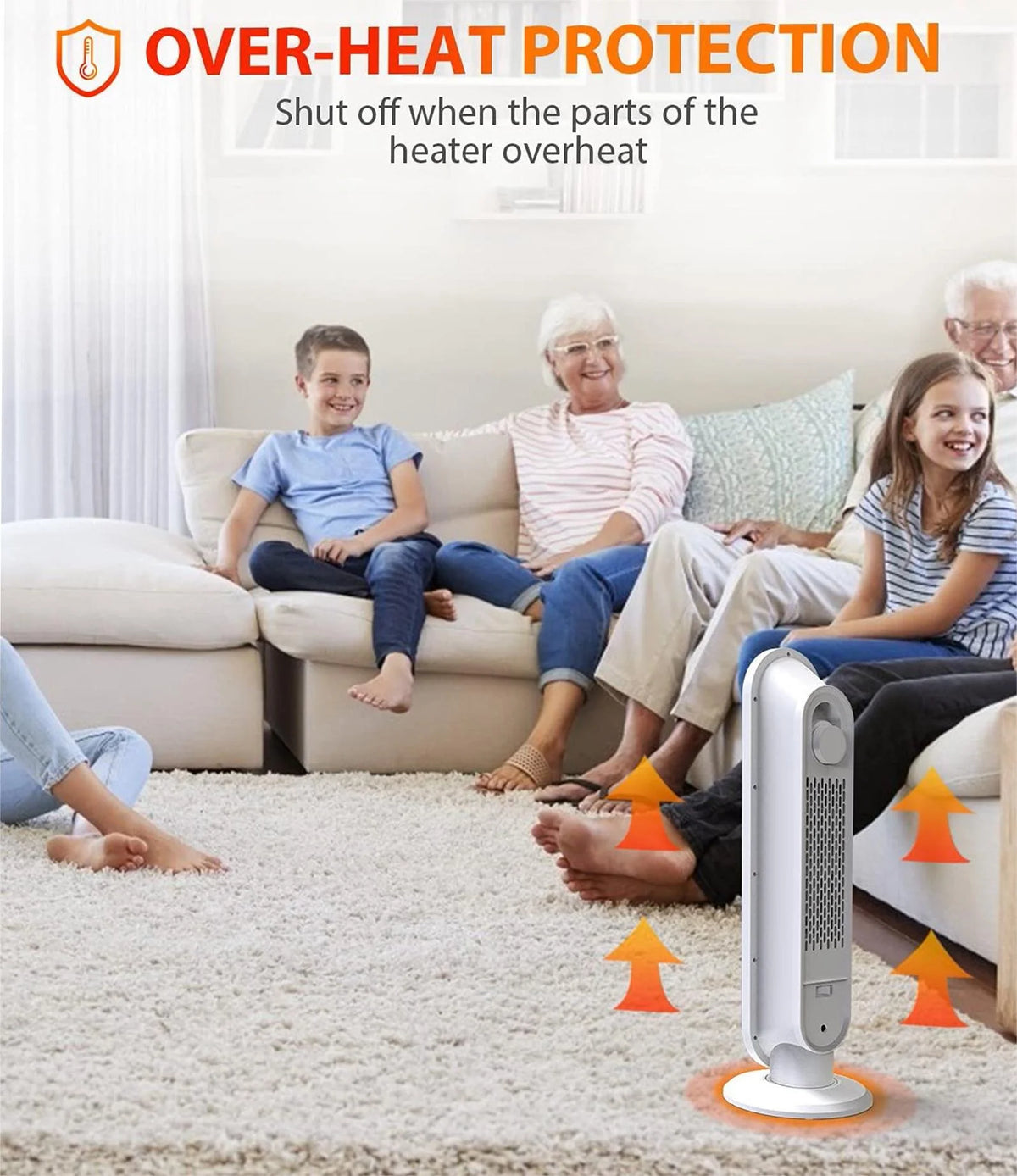 1500W White Electric Ceramic Tower Space Heater L54087