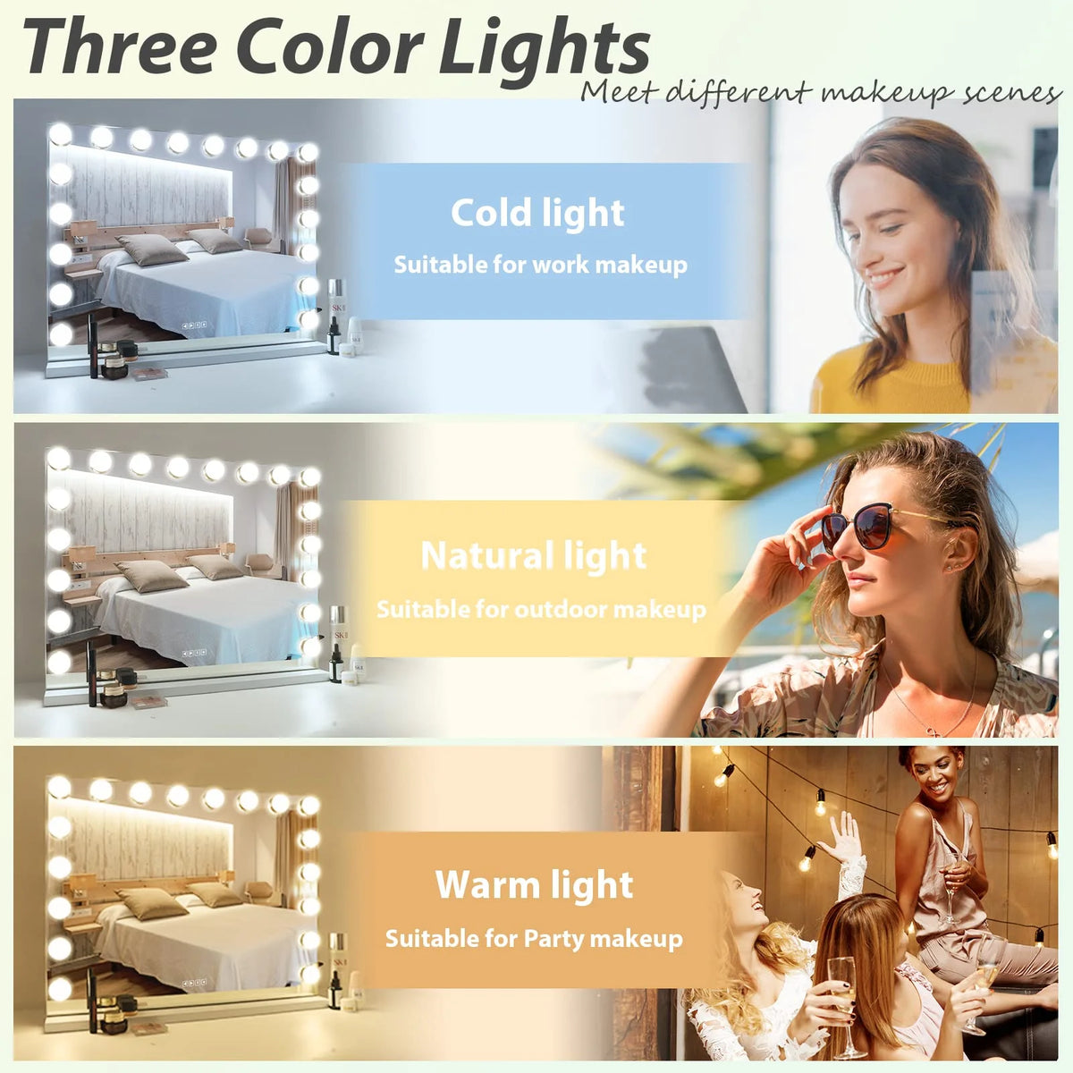 White 32"x 23" Lighted Vanity Mirror D31366