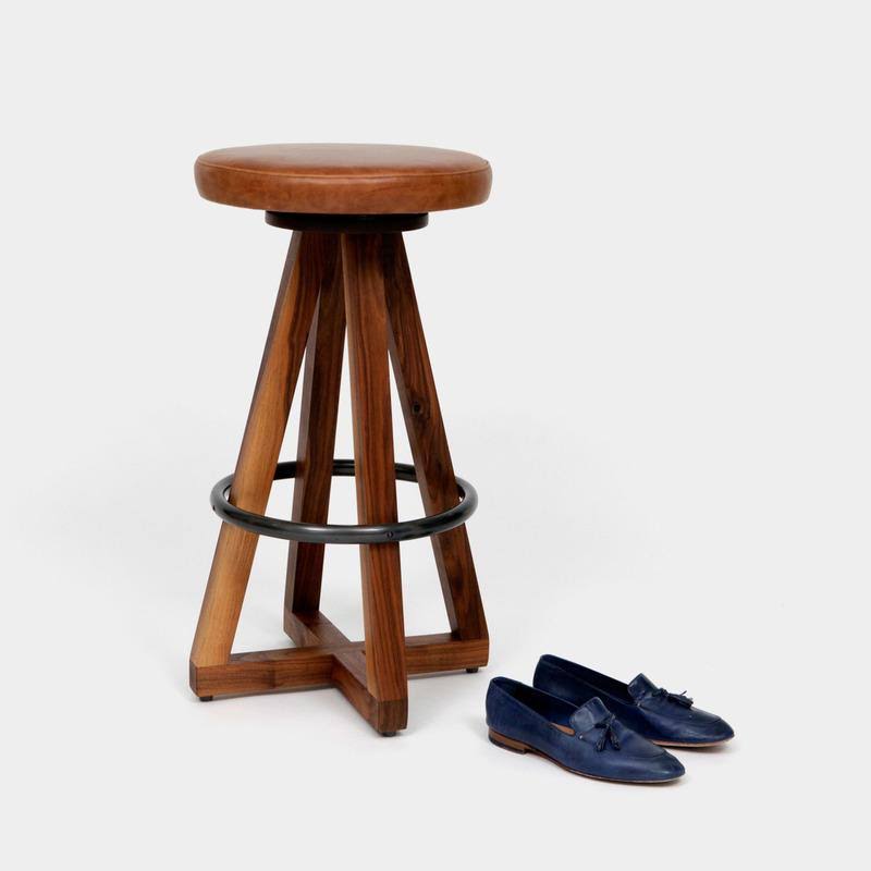Black Oak Night Blackened Steel Stool S316841