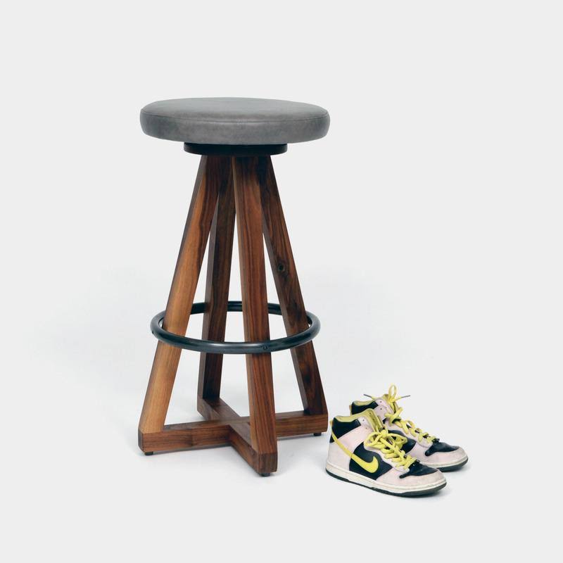 Black Oak Night Blackened Steel Stool S316841