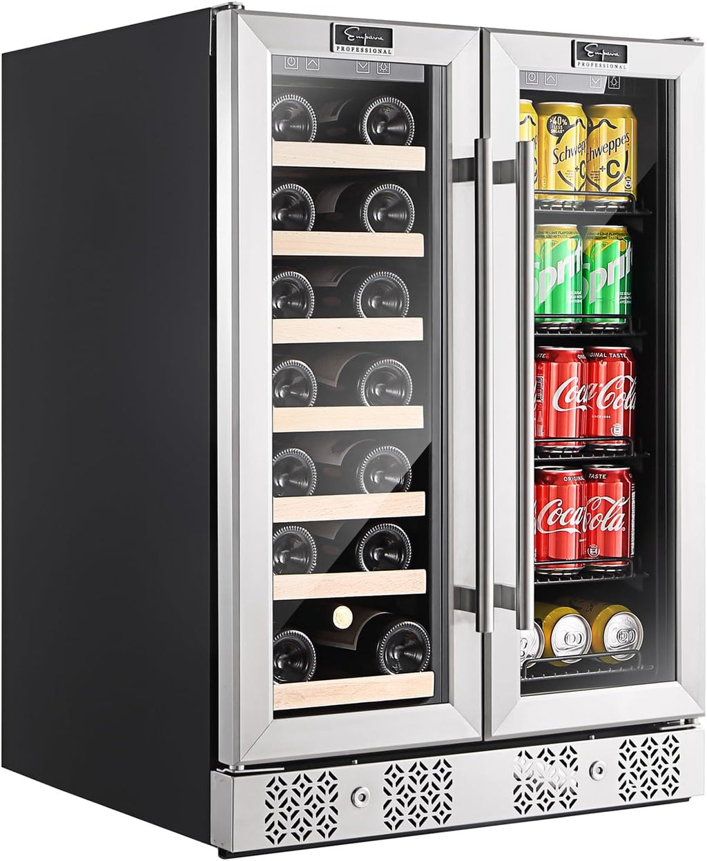 24 inch Dual Zone Wine and Beverage Cooler 96 Cans 33 Bottles A63735