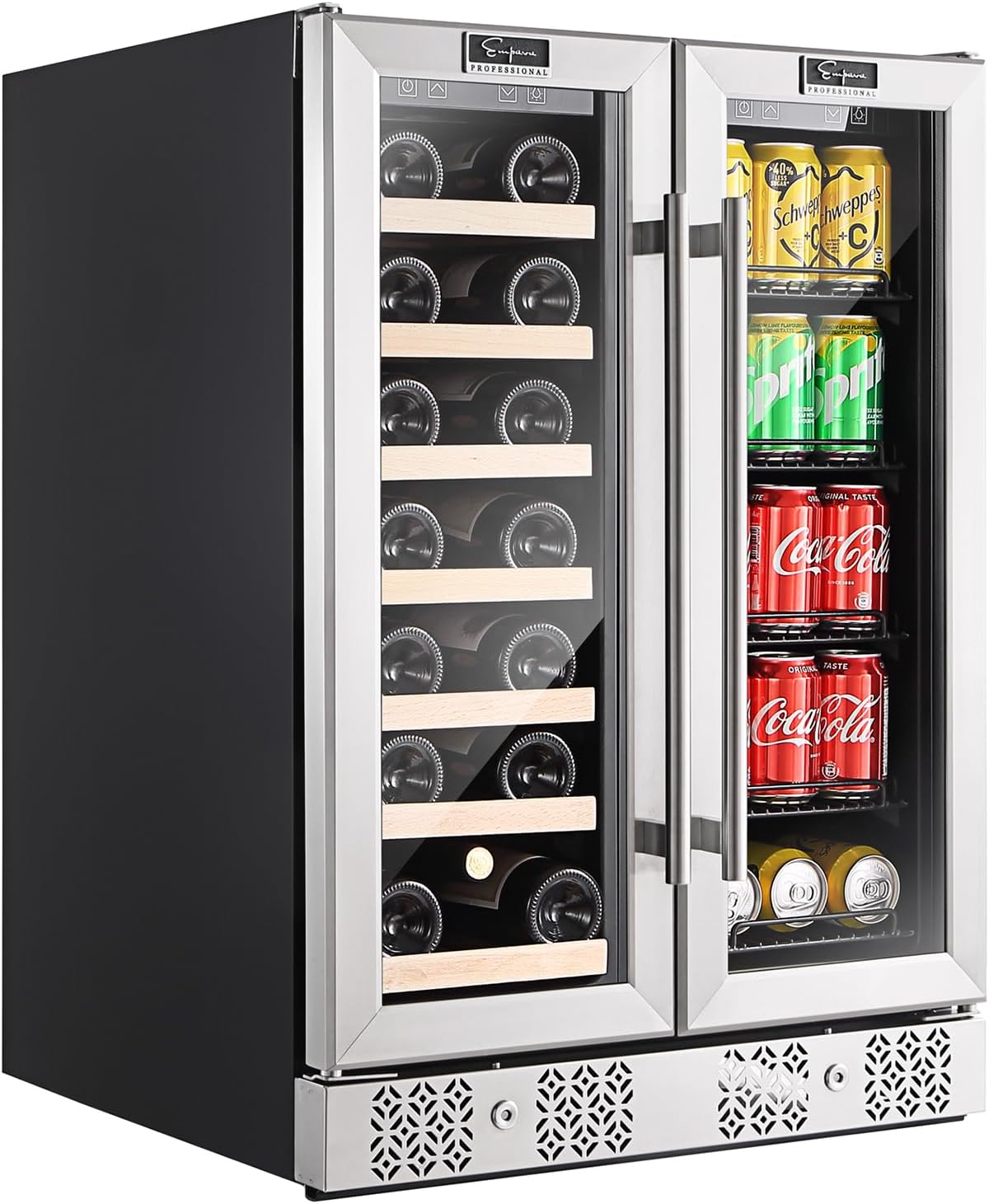 24 inch Dual Zone Wine and Beverage Cooler 96 Cans 33 Bottles A63735
