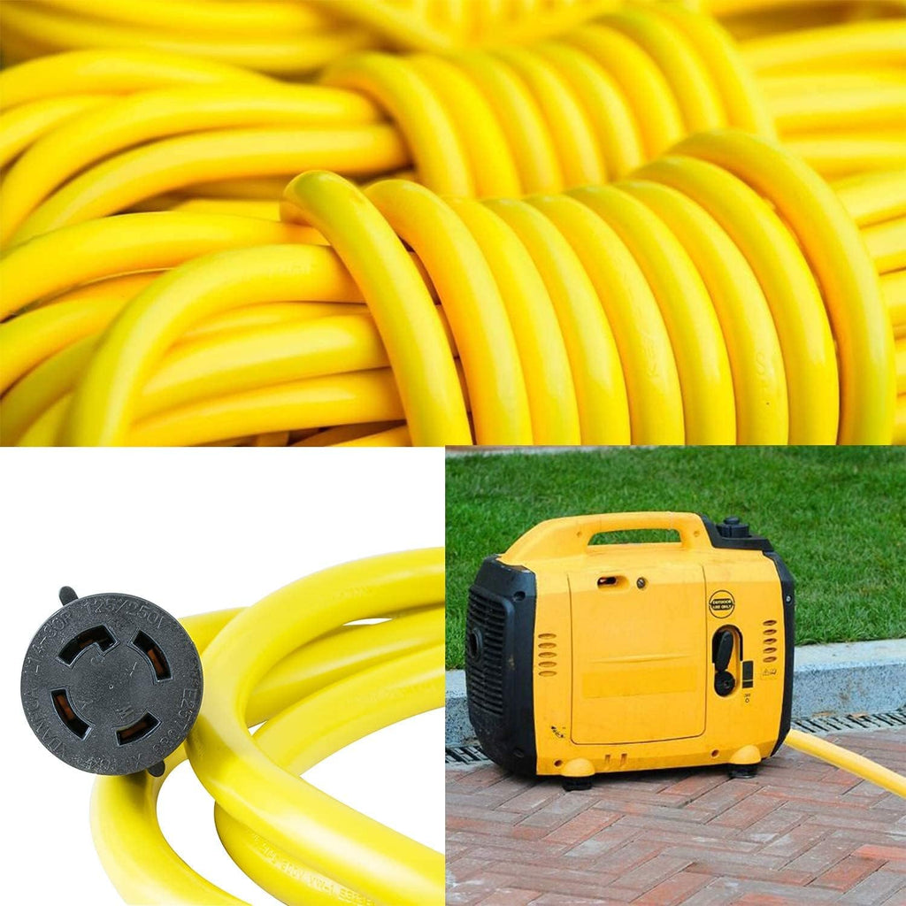 30 Amp 4 Prong Generator Extension Cord, 50 Ft, 10 Gauge, Rubber E779
